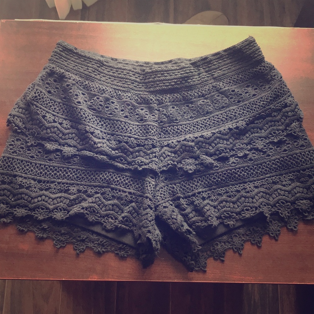 Black lace shorts